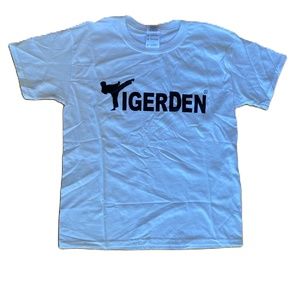 Gildan Heavy cotton TIGERDEN logo short sleeve tee white Youth Medium